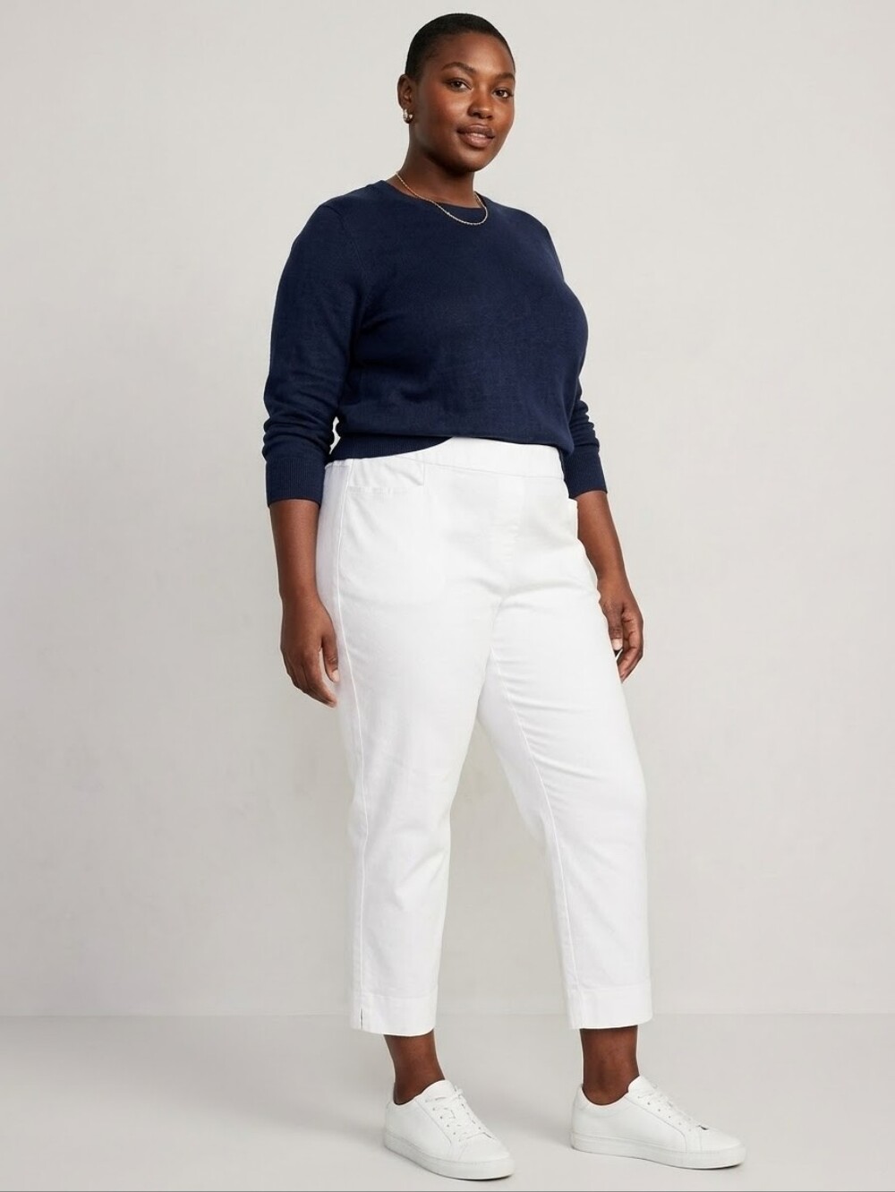 Soft Surroundings Women's White Solid Ankle Pants Pockets Plus Size 3X